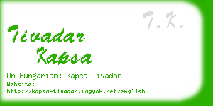 tivadar kapsa business card